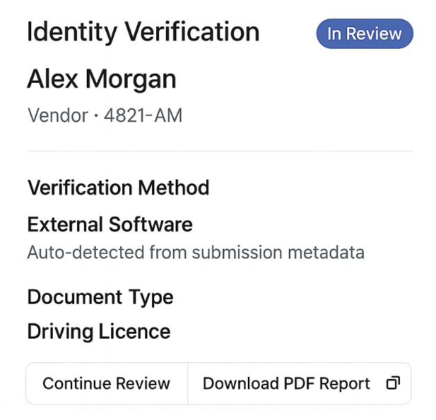 Identity check step in myChecksAI